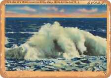 Metal Sign - New Jersey Postcard - The crest of a wave from the briny deep, Avo picture