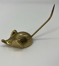 Vintage Brass Mouse with Long Spiked Tail Perfect for Memos and Receipts Holding picture