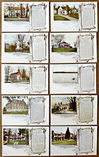 Ten Postcards of Famous Residence Homes Houses Throughout New York picture