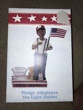 Vtg Americana Flying Colors Pledge Allegiance Tea Light Holder African American picture