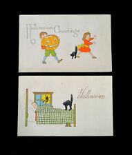 Vintage 1910’s Embossed Halloween Postcards Fairman Pink Perfection 6929 Unused picture