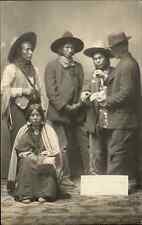 Native Americana Studio Image Indians Trade w/ White Man Real Photo Postcard picture