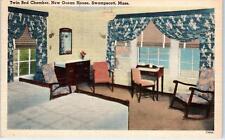 SWAMPSCOTT, MA    NEW OCEAN HOUSE Room Interior  1946   Roadside  Postcard picture