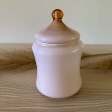 Mid Century Empoli Pink Cased Glass Circus Tent Lidded Canister RARE picture