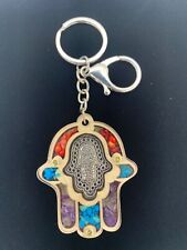 keychain of hamza hand with silver hamsa hand for protection and good luck picture