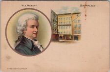 c1900s Composer Wolfgang Amadeus MOZART Postcard Portrait / Birthplace  - UNUSED picture