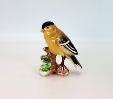 Vintage goldfinch yellow Bird ceramic figurine JAPAN picture