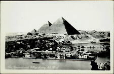 RPPC Cairo Egypt pyramids Lehnert & Landrock vintage real photo postcard picture