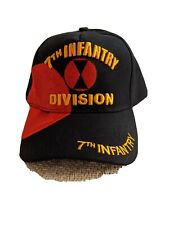 US Army 7th Infantry Division Baseball Style Hat Cap Black Embroidered NWOT picture