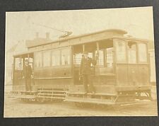 Antique Streetcar Trolley & Conductors Photo On Board Transit Co. Occupational picture