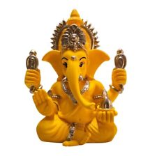 Handcrafted Mango Terracotta Ganesha  Golden Jewelry  3.3 Inches x Width 2.5inch picture