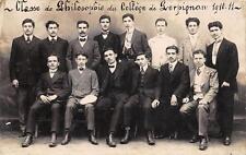 CPA 66 PERPIGNAN RARE PHOTO CARD TITLED COLLEGE PHILOSOPHY CLASS picture