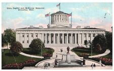 STATE CAPITOL AND MCKINLEY MEMORIAL,COLUMBUS,OHIO.VTG 1921 POSTCARD*D2 picture