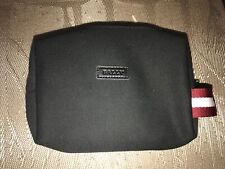 Bally Swiss Airline EMPTY Amenity Travel Toiletry Soft Bag. Black w/ Handle picture