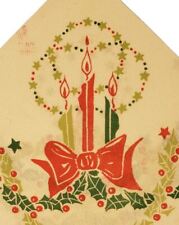 Vintage Christmas Crepe Paper Napkin Candles Serviette NAP1-10 # picture