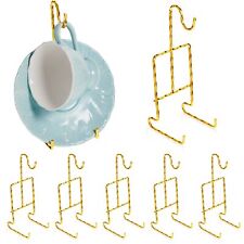 8 Pieces Tea Cup and Saucer Display Holder Rack Metal Cup Saucer Holder Tea C... picture