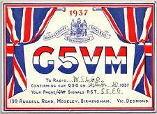 Radio Card G5VM Warwickshire Birmingham England Radio Station Postcard picture