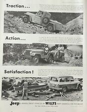 Rare 1950's Vintage Original Jeep Willys Advertisement Ad Wrangler Man Cave WOW picture