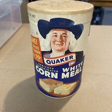 Vintage 1960’s Quaker White Corn Meal NOS Unopened Full Sealed Degerminated #H picture