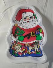 VINTAGE Plastic Christmas Serving Trays -  Santa - 3 section picture
