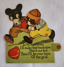 RARE 1920s or 30s Mickey Mouse Moving Valentine Card & Envelope Football picture