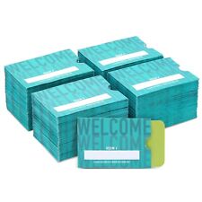 500 Pack Hotel Key Card Envelopes, Welcome Guests (Teal, 2.4x3.5 In) picture