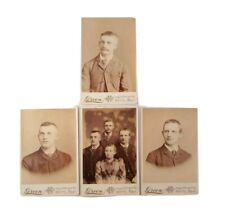 4 1890s Brothers & Sister Studio Cabinet Card Photos w Group & Single Portraits  picture