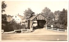RPPC North Springfield Vermont Covered Wooden Bridge 1940S real photo picture