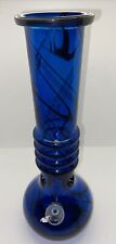 Vintage 11 In Soft Glass Tobacco Ice Pinch Heavy Water Pipe Bong W/ Stem & Bowl picture