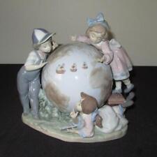 Lladro Voyage of Columbus 5847 Figurine Children Globe Signed Large Mint in Box picture