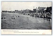 c1910's Good Old Summer Time At Ocean Beach New London Connecticut CT Postcard picture