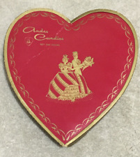 Vntg c1955 Valentine Andes Heart Shaped Chocolates Candy Box, Chicago, Colonial picture