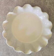 Emile Henry Williams-Sonoma Ruffled Stoneware Pie Plate Dish White 10.4