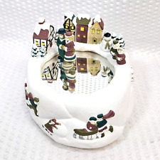Vintage Christmas Decor Holiday Musical Wind Up Magnetic Skating Couple picture