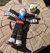 Zuni Native American Beaded Doll Kachina Handmade signed Todd Poncho Eagle picture