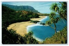 c1960's Aerial View Lumahai Beach Vistas Garden Island Kauai Hawaii HI Postcard picture