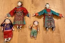 ANTIQUE CHINESE FAMILY OF DOLLS, MOM, DAD, SISTER AND BROTHER COMPOSITION NEAT picture