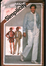 9924 Vintage Simplicity SEWING Pattern Mens 1980s Lined Jacket Pants Shorts 38 picture