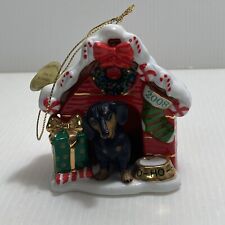 2008 Danbury Mint Dachshund Dog home for the holidays Christmas Ornament picture