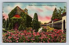 Washington DC-Garden, Franciscan Monastery, Antique, Vintage c1946 Postcard picture