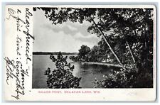 1908 Scene Willow Point Delavan Lake Wisconsin Vintage Antique Posted Postcard picture