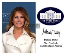 FIRST LADY MELANIA TRUMP WHITE HOUSE SEAL AUTOGRAPHED 8X10 PHOTO picture