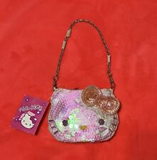 Hello Kitty Sanrio Sequined Iridescent Wristlet with Chain Strap Coin Purse 2010 picture