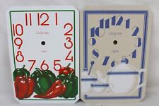 2 NOS Vegetable Metal Enamel Porcelain Ridgeway Quartz Clock Face Dial Tea Set picture