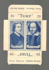 1951 TURF CELEBRITIES OF BRITISH HISTORY  UNCUT PANEL #45  SHAKESPEARE  VG/EX+ picture