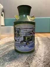 John Deere Milk Jug Can Metal Tin Green Yellow Farm Tractor Collectable Tractor  picture