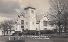 Lowen IA SHARP~RPPC Zion Evangelical Church~Neighbors~Real Photo Postcard c1937  picture