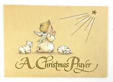 Fravessi Christmas Cards A Christmas Prayer Child Angel Praying Lambs Vintage picture