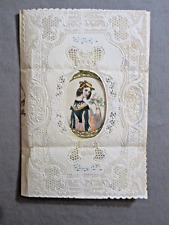 Antique VALENTINE POEM and Tinted Lady - Feb. 1850 picture