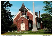 Dover Delaware Old Christ Church Historic Landmark Streetview Chrome Postcard picture